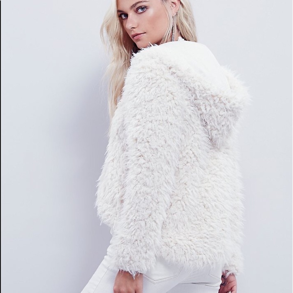 Free People Once Upon a Hood Fluffy Furry Jacket